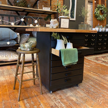 Load image into Gallery viewer, Vintage drawer unit - rolling island
